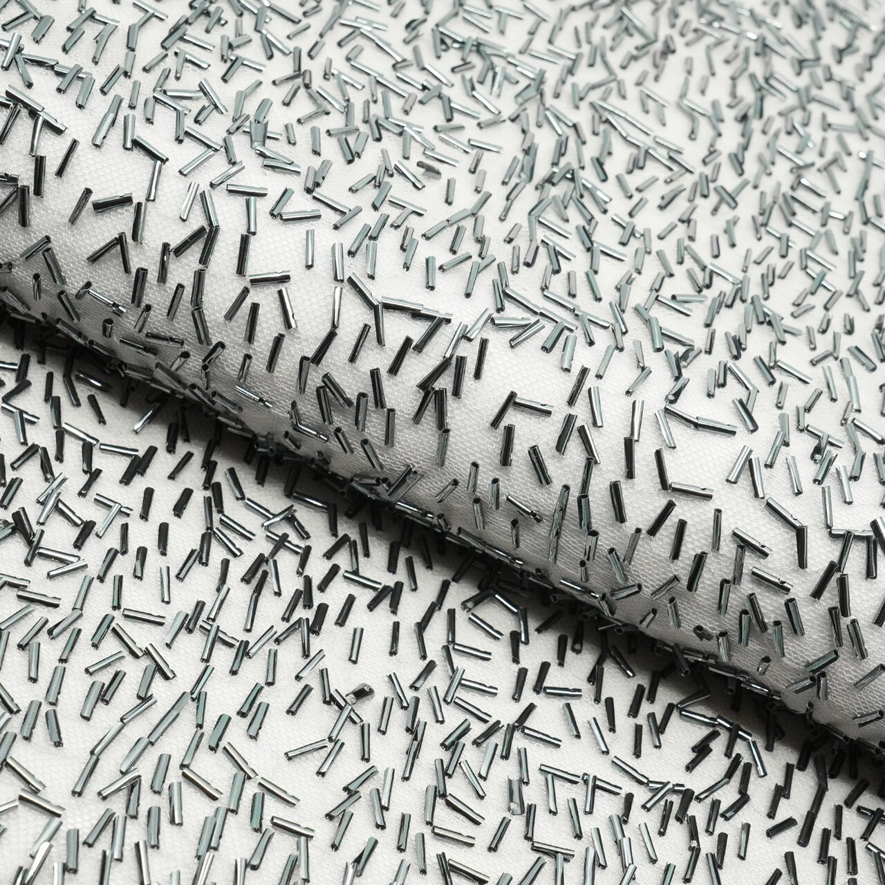 1 Yard Dazzle Beaded Stretch Mesh Fabric 36" x 60/61" Length by Width